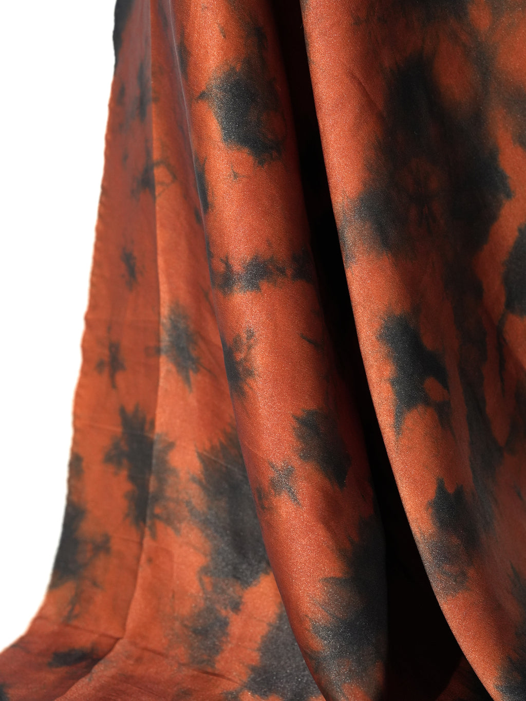 R.01 - Indigo Tie Dyed Botanical Red Silk