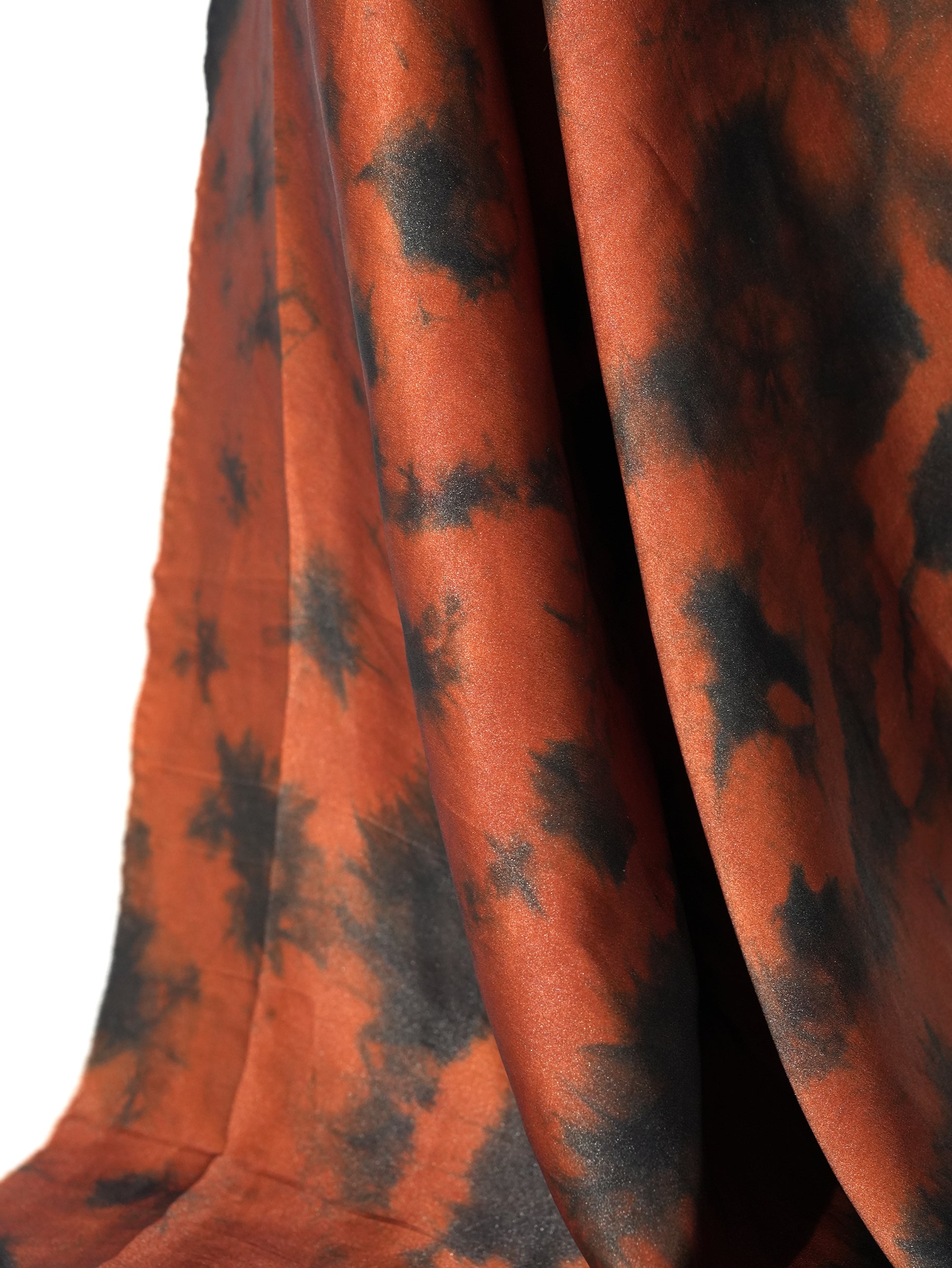 R.01 - Indigo Tie Dyed Botanical Red Silk