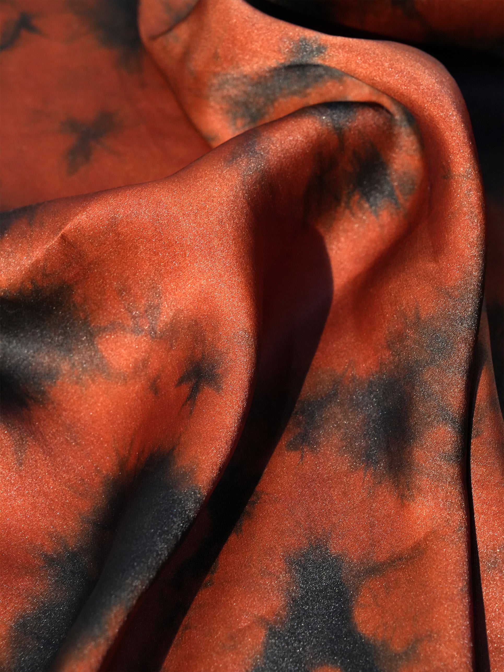 R.01 - Indigo Tie Dyed Botanical Red Silk